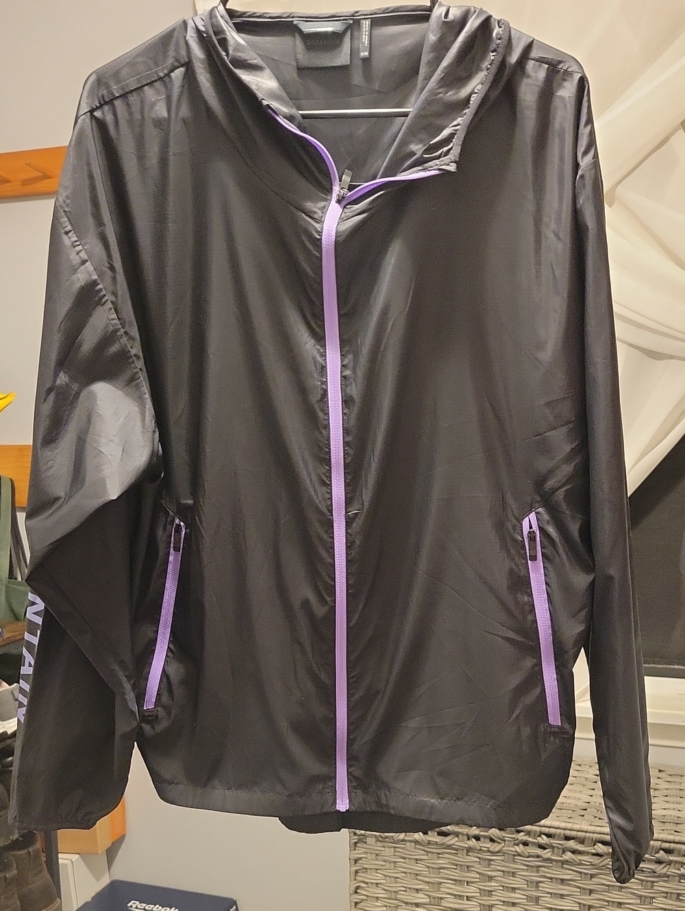 Marmot Black Jacket with Purple Trim